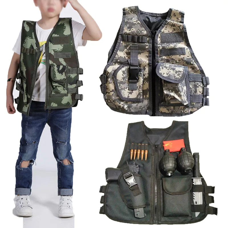 Outdoor Hunting Games For Kids - 軍ファン屋外子供ベスト戦術少年少女迷彩 CS ゲームベスト子供狩猟コスプレ釣り CS ゲーム服