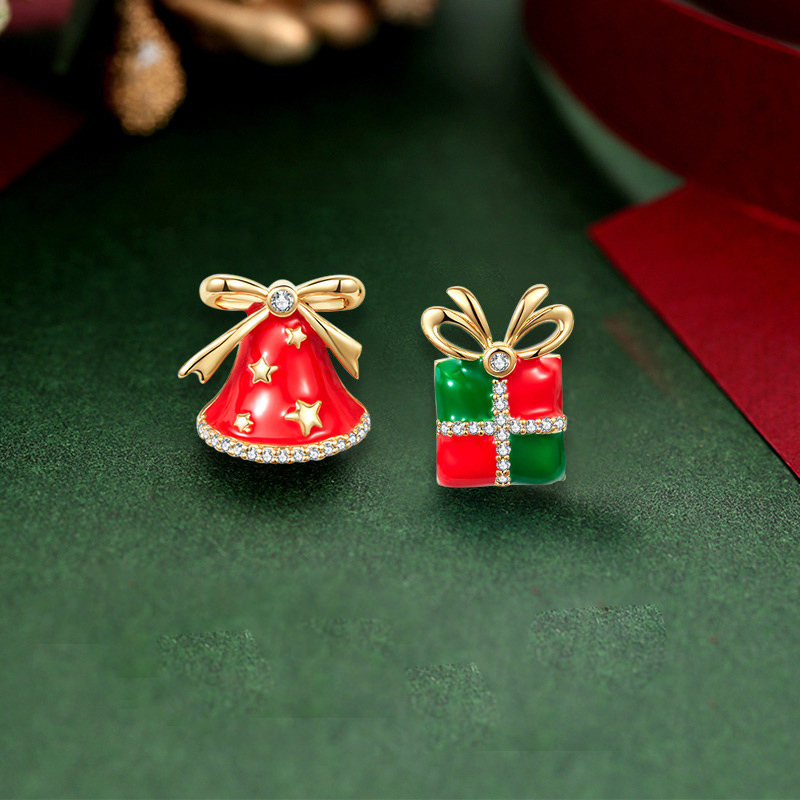 ファッションクリスマスグリーンちょう結びベルペンダントイヤリ - Elk Bugle Call のレビューと価格