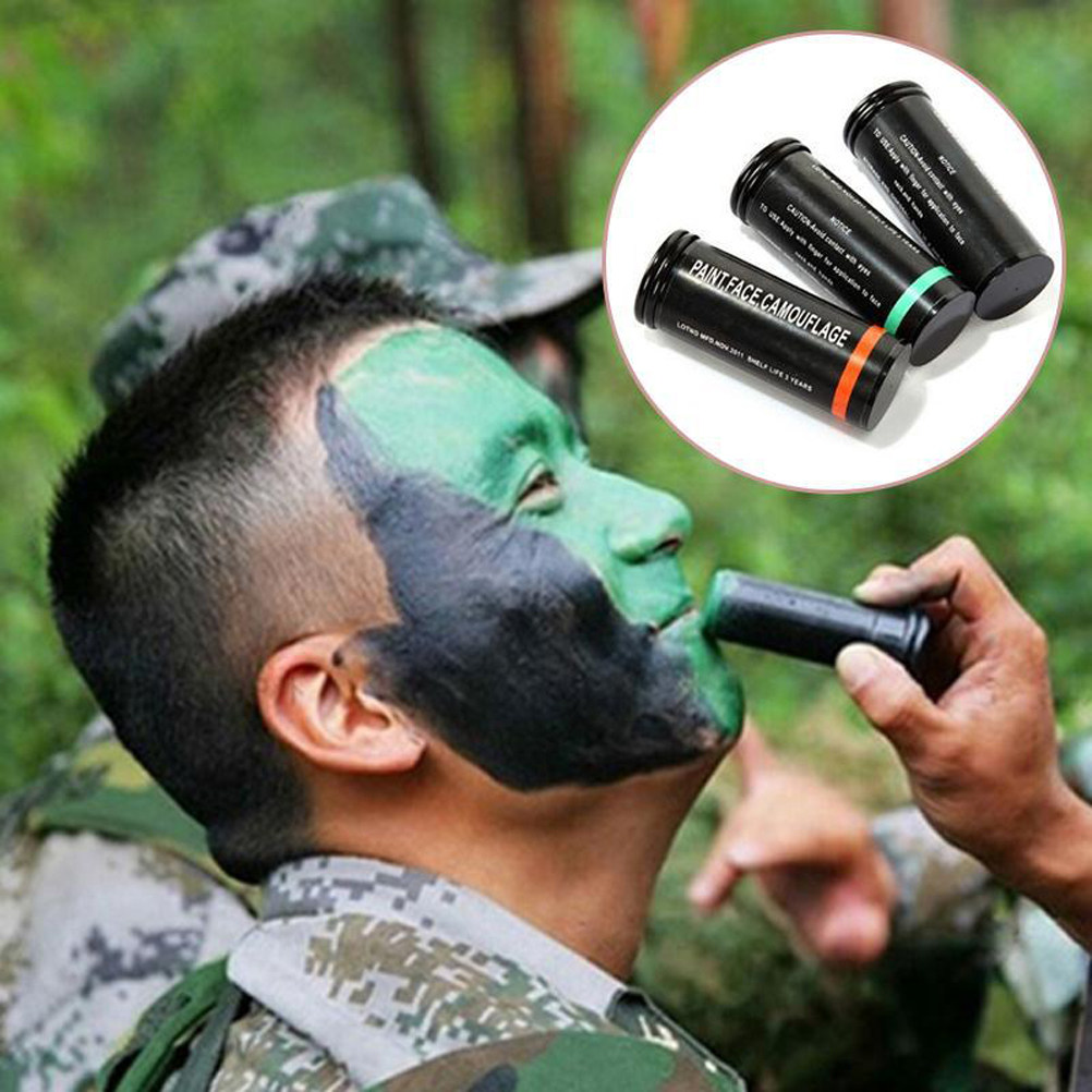 3個入り、迷彩柄のフェイスペイント。肌に優しく、無臭で、汗や - Camo Face Paint のレビューと価格